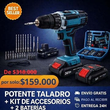 Taladro Percutor Inalámbrico 18V + Envío Gratis 🔥